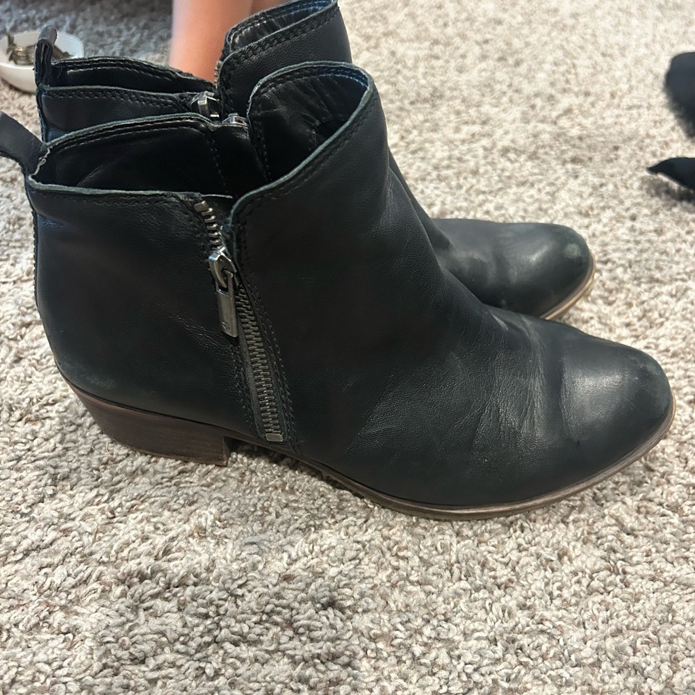 Lucky Brand Ankle Booties Black Womens 8.5